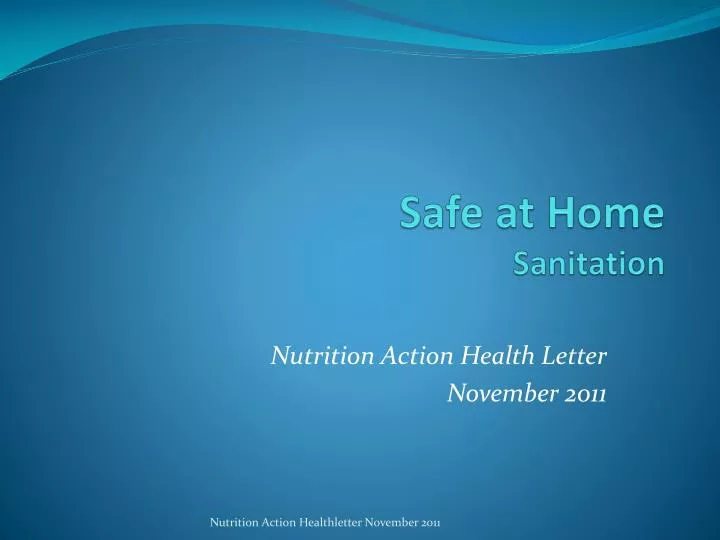 safe at home sanitation