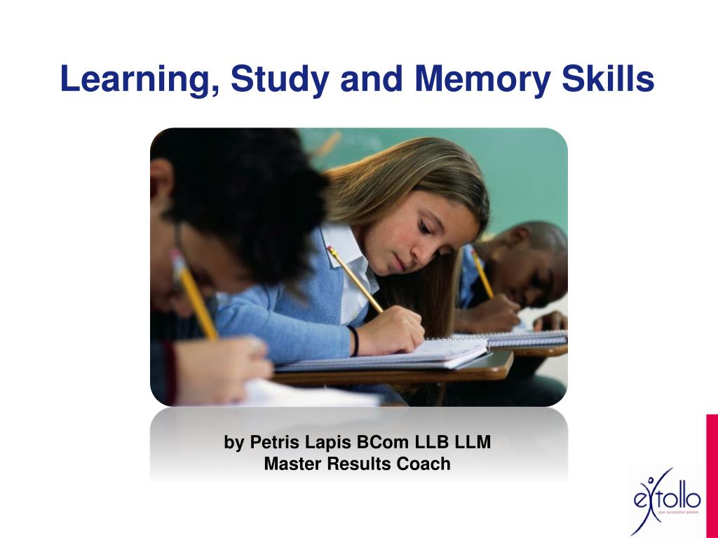 PPT - Learning, Study and Memory Skills PowerPoint Presentation, free ...