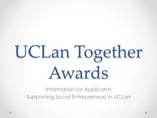 UCLan Together Awards