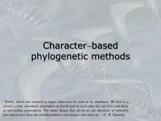 Character?based phylogenetic methods
