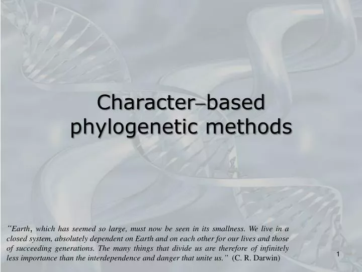character based phylogenetic methods