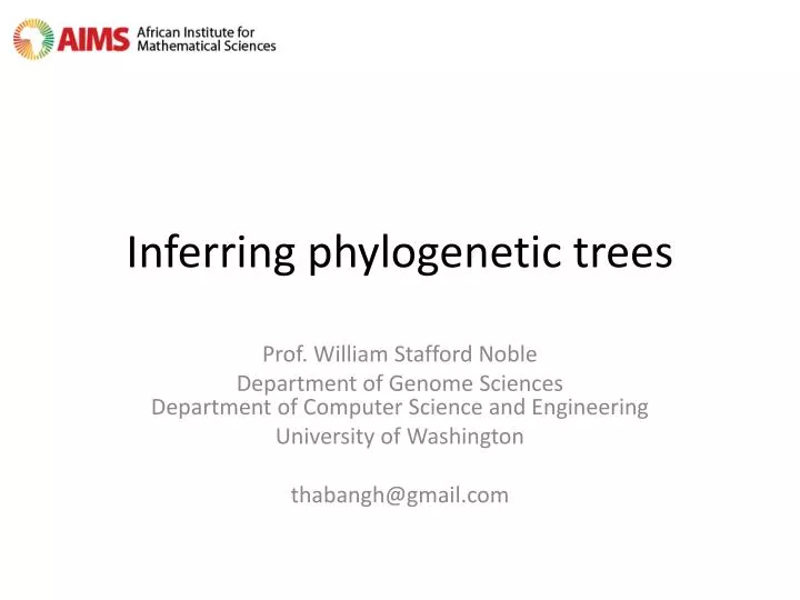 inferring phylogenetic trees