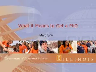 What it Means to Get a PhD