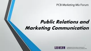 PCB Marketing Mix Forum Public Relations and Marketing Communication