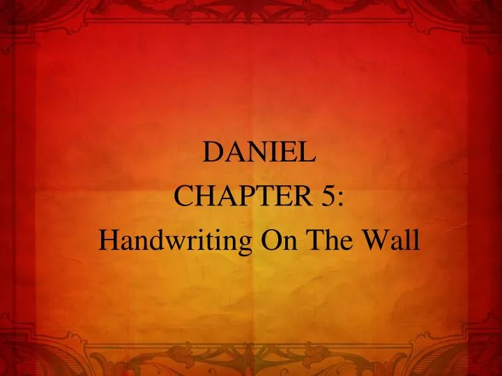 daniel chapter 5 handwriting on the wall