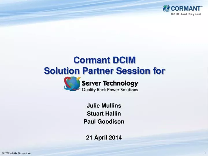 cormant dcim solution partner session for