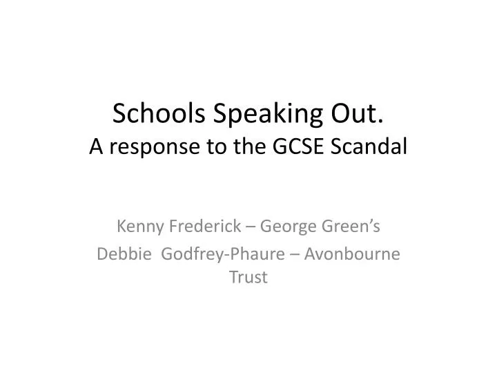 schools speaking out a response to the gcse scandal