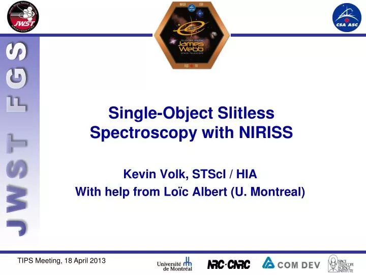 single object slitless spectroscopy with niriss