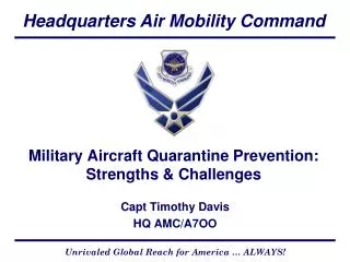 Military Aircraft Quarantine Prevention: Strengths &amp; Challenges