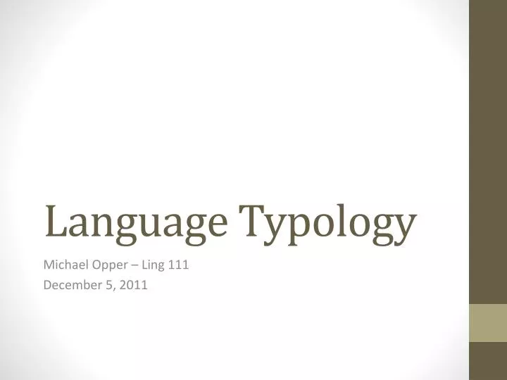 language typology