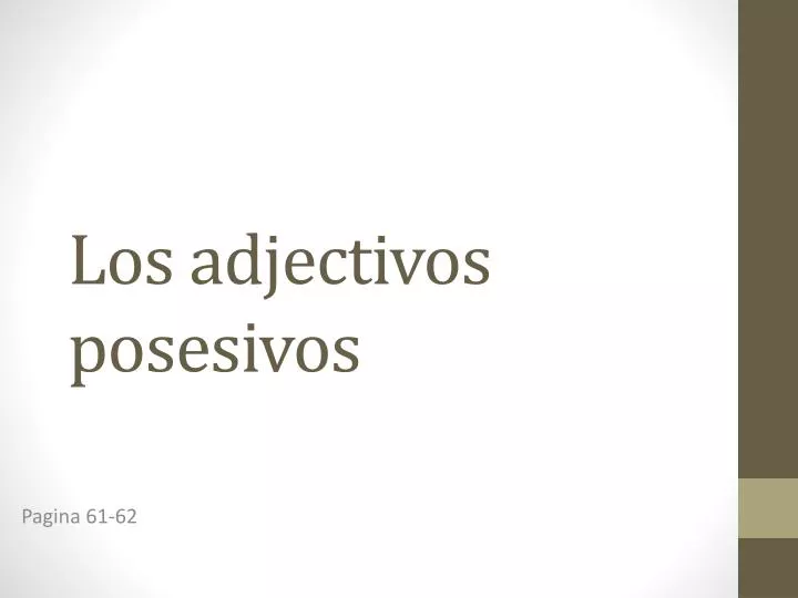 los adjectivos posesivos