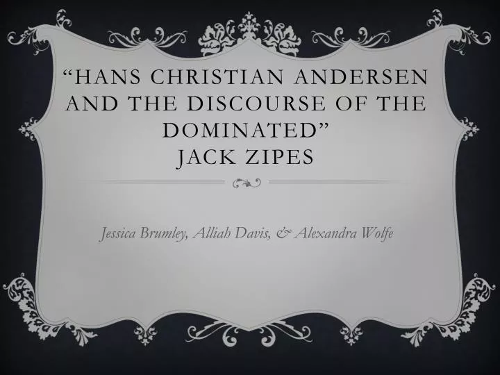hans christian andersen and the discourse of the dominated jack zipes