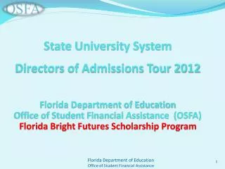 State University System Directors of Admissions Tour 2012