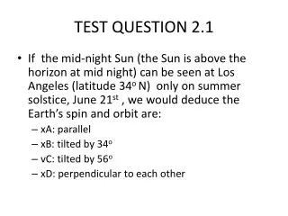 TEST QUESTION 2.1