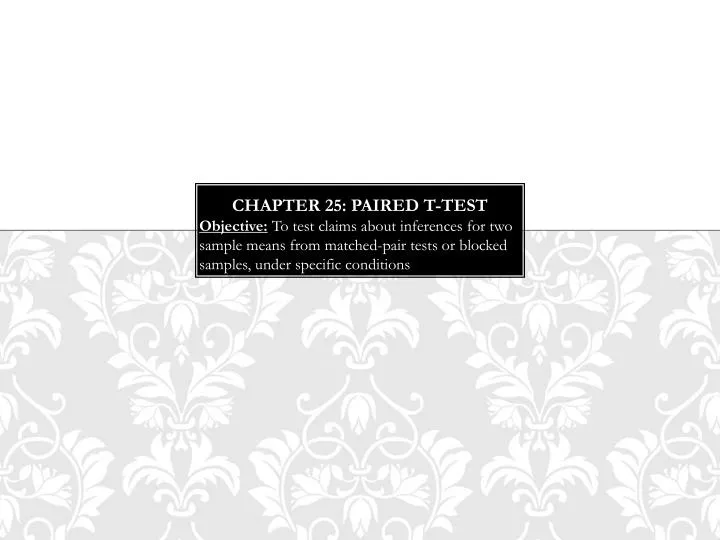 chapter 25 paired t test