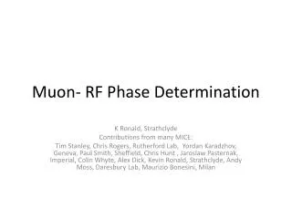 Muon - RF Phase Determination
