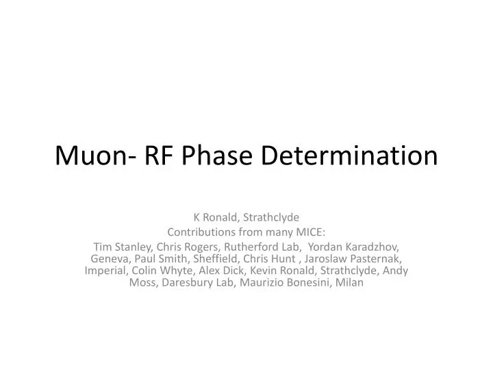 muon rf phase determination