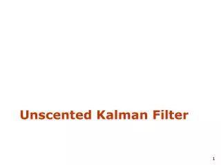 Unscented Kalman Filter