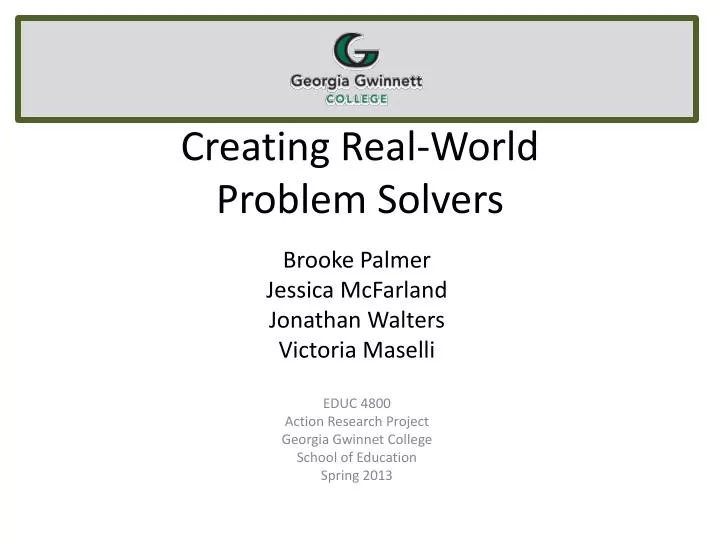 creating real world problem solvers