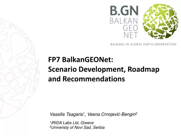 fp7 balkangeonet scenario development roadmap and recommendations