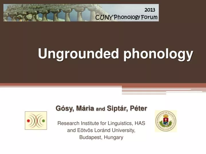 ungrounded phonology