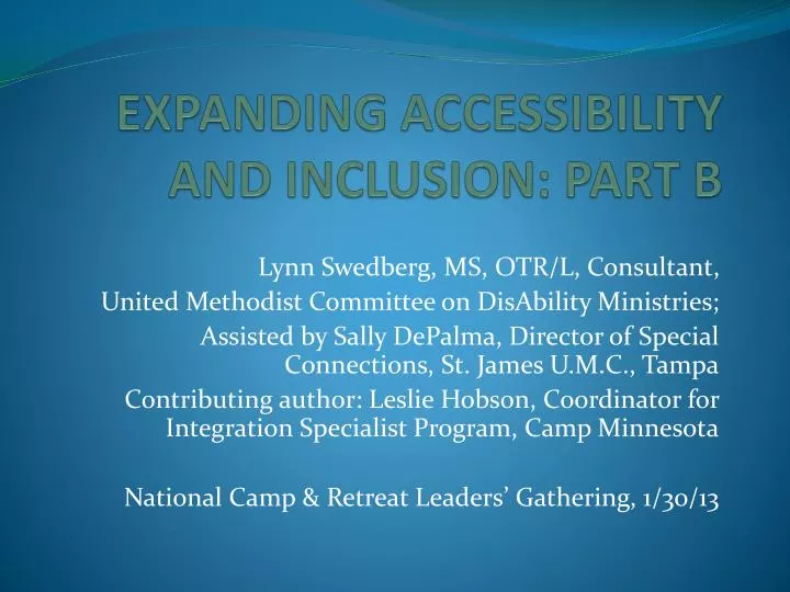 expanding accessibility and inclusion part b