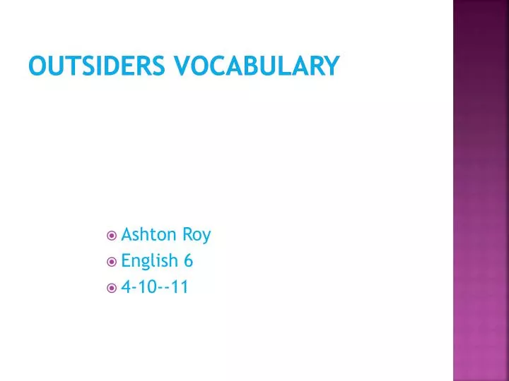 outsiders vocabulary