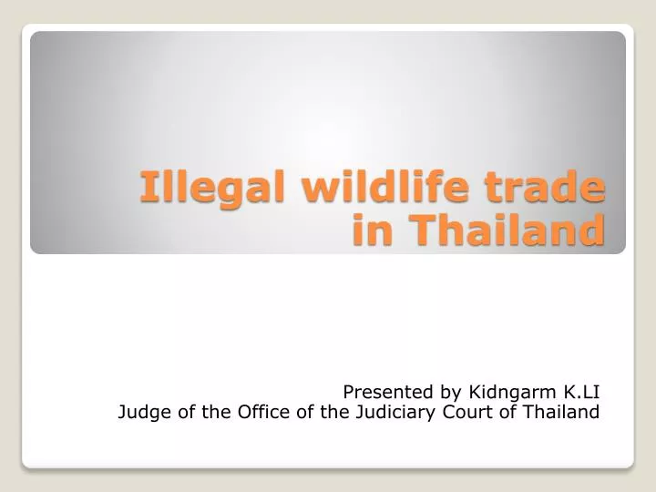 illegal wildlife trade in thailand