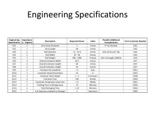 Engineering Specifications