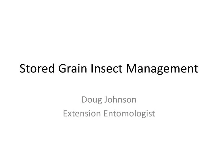 stored grain insect management