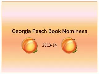Georgia Peach Book Nominees