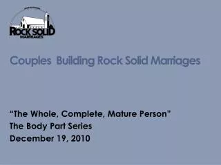 Couples Building Rock Solid Marriages