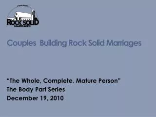 couples building rock solid marriages