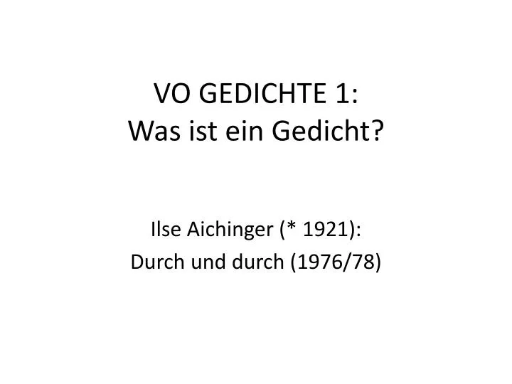 vo gedichte 1 was ist ein gedicht