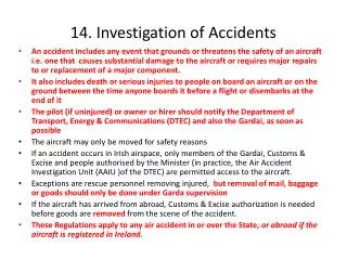 14. Investigation of Accidents