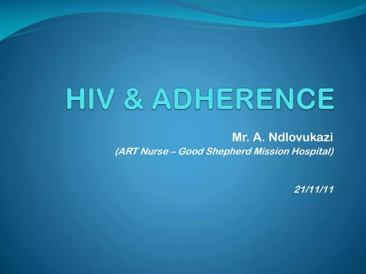 hiv adherence