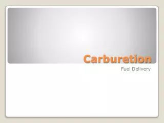 Carburetion