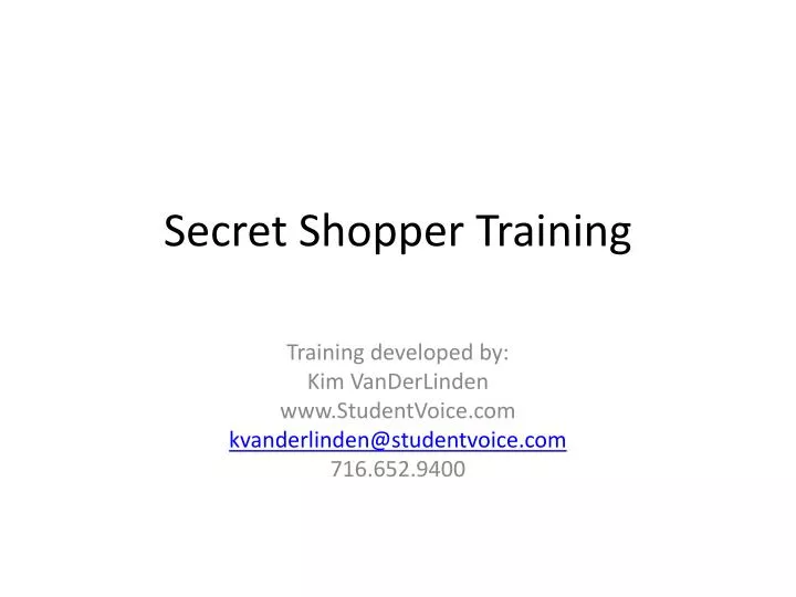secret shopper training