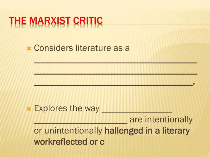the marxist critic