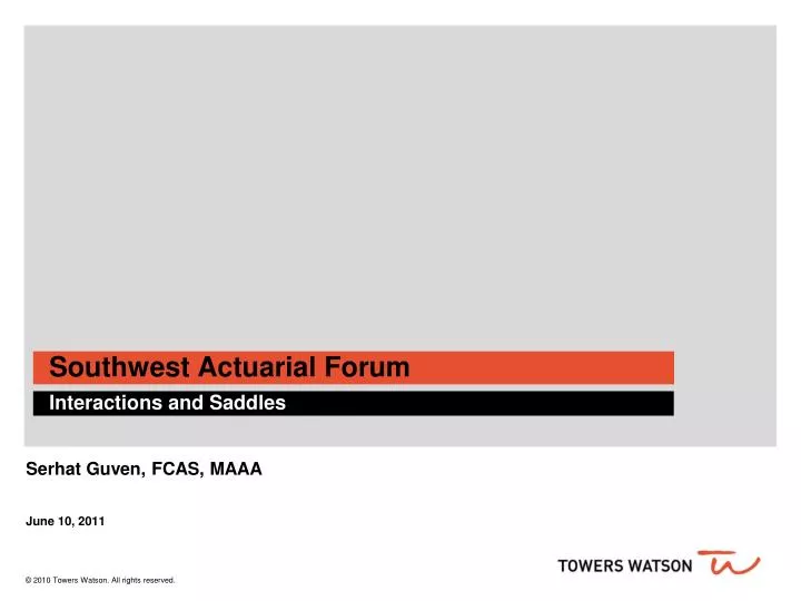 southwest actuarial forum