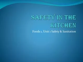 Ppt - Safety In The Kitchen Powerpoint Presentation, Free Download - Id 