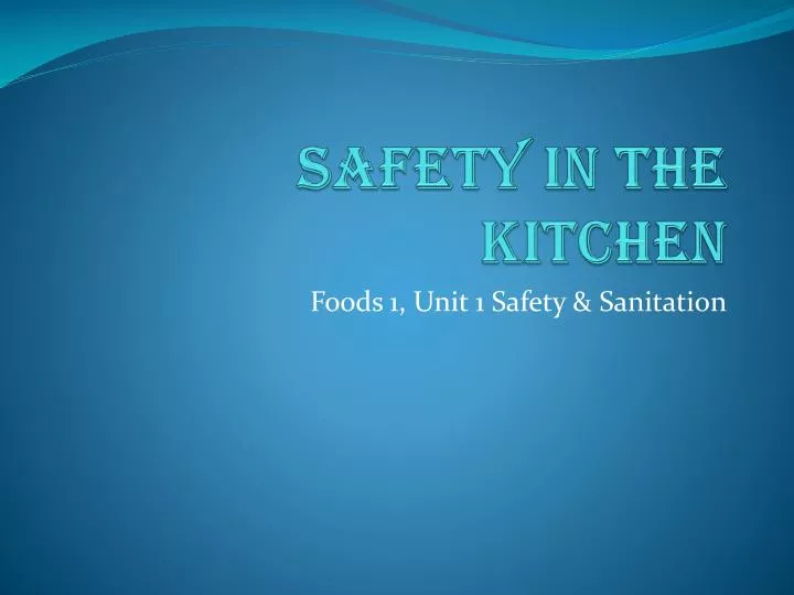 safety in the kitchen