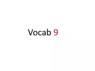 Vocab 9