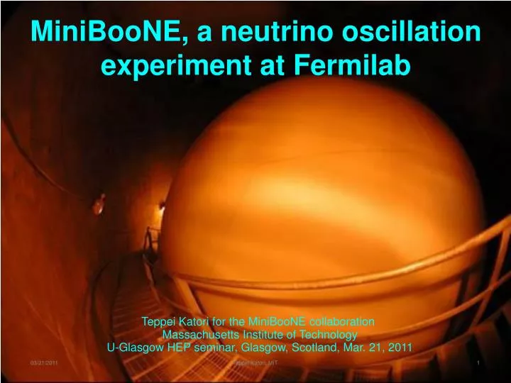 miniboone a neutrino oscillation experiment at fermilab