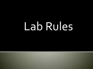 Lab Rules