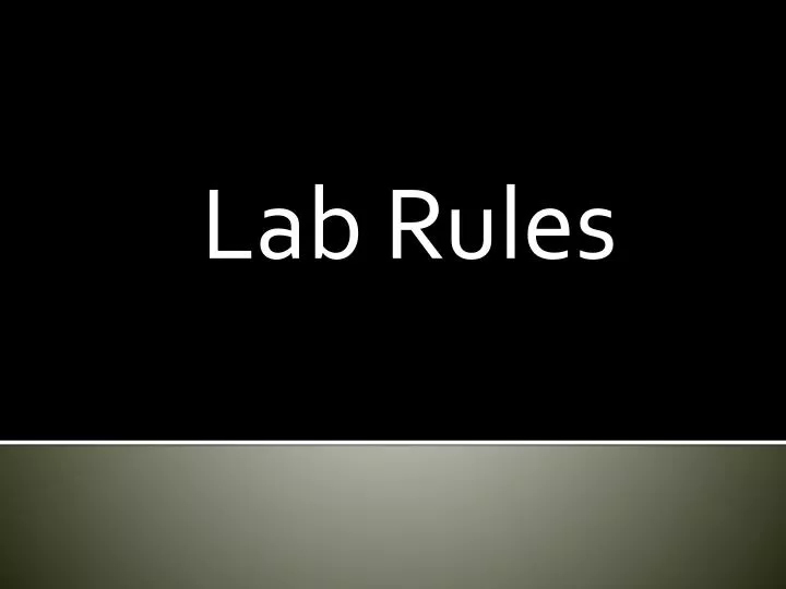 lab rules