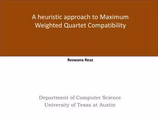 Department of Computer Science University of Texas at Austin