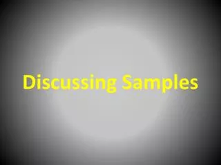 discussing samples