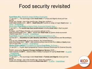 Food security revisited