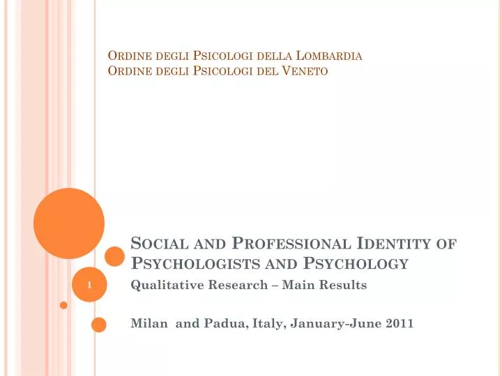 social and professional identity of psychologists and psychology